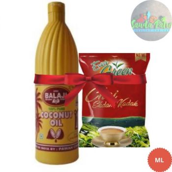 Balaji 100% Pure Coconut Oil, 500ml Free Ever Green Gold Tea, 100gm
