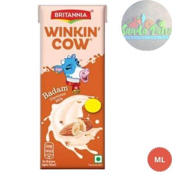 BRITANNIA WINKIN COW BADAM FLAVOURED MILK, 180ML