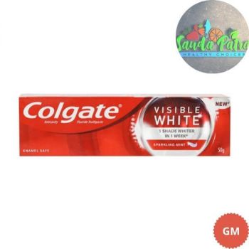 COLGATE VISIBLE WHITE, TEETH WHITENING TOOTHPASTE, 50GM