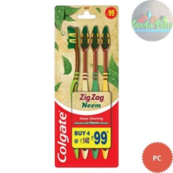 Colgate ZigZag Neem Soft Toothbrush - 4 Pcs