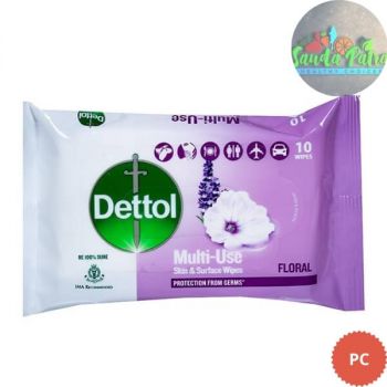 Dettol Multi-Use Floral Skin & Surface Wipes, 10N