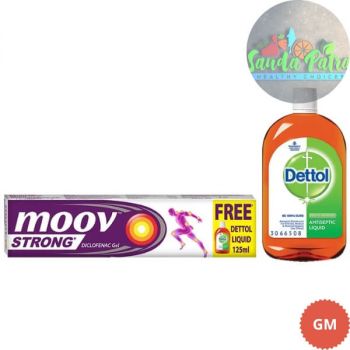 MOOV STRONG INSTANT PAIN RELIEF DICLOFENAC GEL, 50GM-FREE DETTOL ASL, 125ML