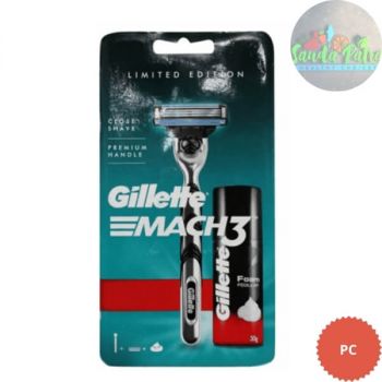 Gillette Mach3 Shaving Razor With Foam 50gm Free, 1N