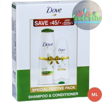 DOVE SPECIAL FESTIVE PACK HAIR FALL RESCUE SHAMPOO & CONDITIONER, 180+80ML