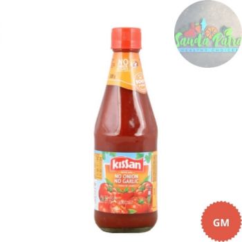 Kissan No Onion No Garlic Tomato Sauce Bottle, 500gm