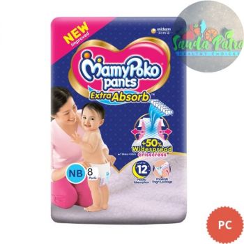 MAMYPOKO PANTS EXTRA ABSORB NB, 8 PANTS