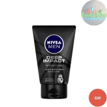 Nivea Men Deep Impact Intense Clean Face & Beard Wash with Black Carbon, 50gm