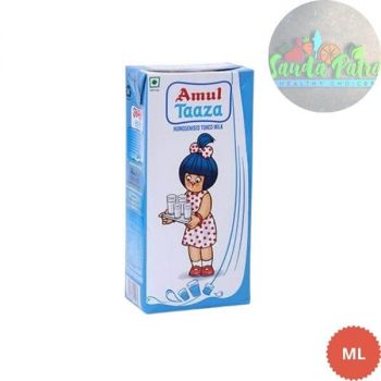 AMUL TAAZA HOMOGENISED TONED MILK, 200ML