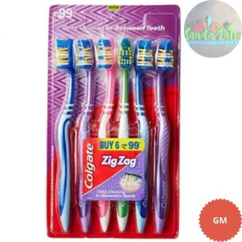 Colgate ZigZag Toothbrush - Medium (Pack of 6)