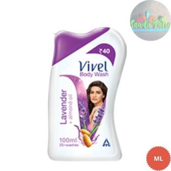 Vivel Body Wash Lavender + Almond Oil, 100ml (with FREE Loofah)