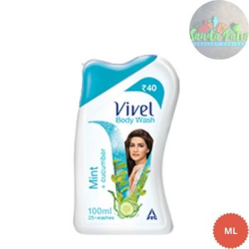 Vivel Body Wash Mint + Cocumber, 100ml (with FREE Loofah)