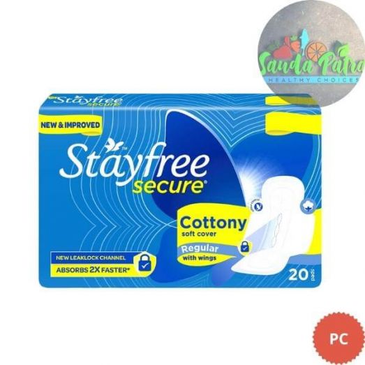 STAYFREE Secure Nights Sanitary Pad - Cottony Soft Comfort & Back Leak  Guard, 6 pcs